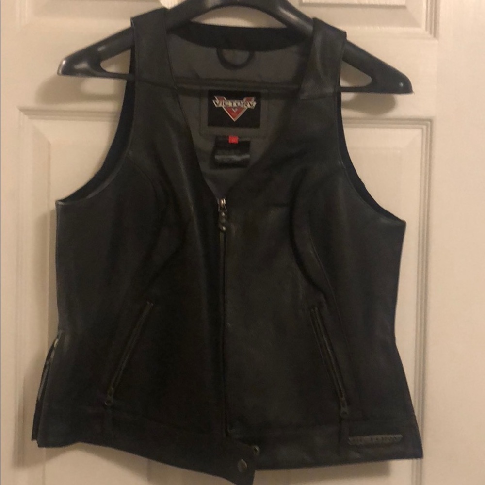 Victory motorcycle leather vest
